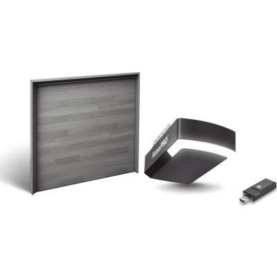 Kit Puerta de Garage 20×9 Pies / Lisa Línea Central / Color Blanco / Insulada 43 mm / Motor FS1000M 1/2 HP / Interfaz WiFi ACCESSWIFI / Extensión de Riel / Incluye 3 Controles