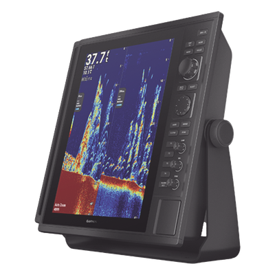 Pantalla Náutica GPSMAP 15″ / Resolución XGA 1024×768 / Dual-Frequency Sonar 50/200 kHz / CHIRP Sonar Built-in / ClearVü y SideVü / Compatible con NMEA 2000 y 0183 / 2 Ranuras SD / IP26/IP27