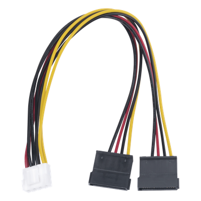Cable Doble de Corriente SATA / Compatible con DVR’s epcom / HIKVISION / 25 cms de Longitud