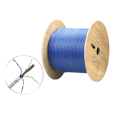 Cable SF/UTP | 4 pares 23 AWG | Cumple con los requisitos de la HDBaseT Alliance | Protección EMI | Transmisión de datos 4K | Color Azul | 305m