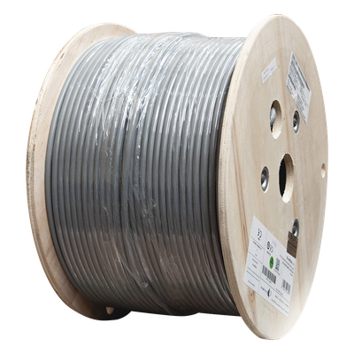 Bobina de Cable Blindado F/UTP de 4 Pares, Z-MAX, Cat6A, Soporte de Aplicaciones 10GBase-T, CM, Color Gris, 305 Metros (1000 Pies)
