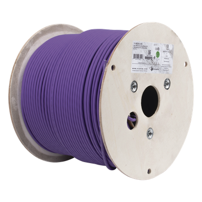 Bobina de Cable U/UTP de 4 Pares, Z-MAX, Cat6A, Soporte de Aplicaciones 10GBase-T, LS0H, Color Violeta, 305 Metros (1000 Pies)