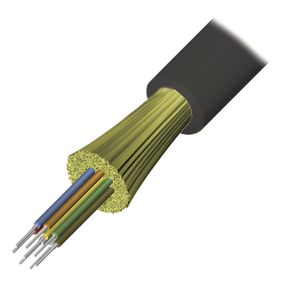Cable de Fibra Óptica de 6 Hilos, Interior/Exterior, Tight Buffer, No Conductiva (Dieléctrica), LS0H, Multimodo OM3 50/125 Optimizada, 1 Metro (3.28 Pies)