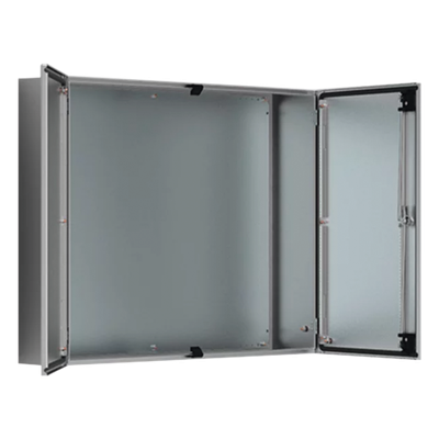 Gabinete de Doble Puerta, 1200 x 1200 x 400 mm, de Acero Inoxidable, Cepillado. Protección NEMA 12, IP55, IK10