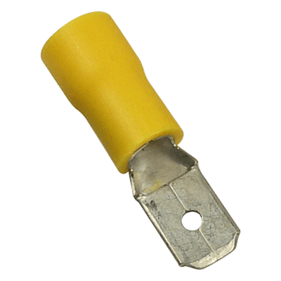 Terminal tipo macho aislada / 12 – 10 AWG / Amarillo / Paquete de 25 piezas.