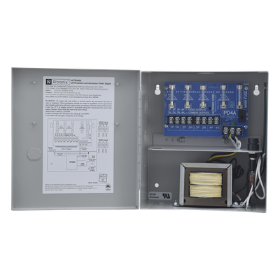 Fuente de poder ALTRONIX de 24 Vca @ 3.5 Amper o 28 Vca @ 3.0 Amper, para 4 cámaras, Con voltaje de entrada de 115 Vca,