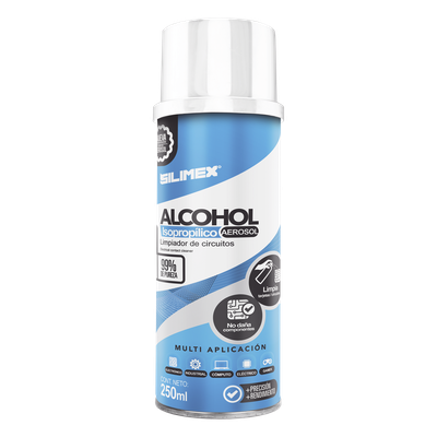 Alcohol Isopropilico en Aerosol para limpieza de equipos de vídeo, fibra óptica, cómputo, y equipo telefónico 250 ml