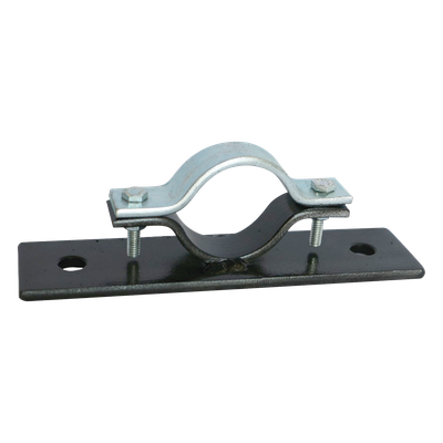 Abrazadera Doble Omega, fabricada en Acero para instalación de mástil de 2″ en muros verticales