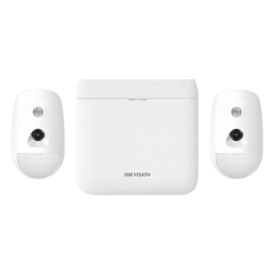 (AX PRO) KIT de Alarma AX PRO 96 Zonas / Incluye: 1 Hub 96 Zonas con GSM y Batería de Respaldo / 2 Detectores de Movimiento con Cámara (PIRCAM) / Compatible con Hik-Connect P2P
