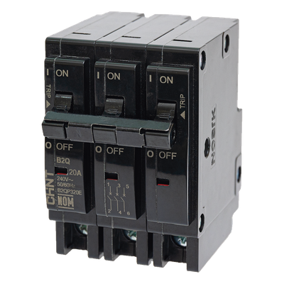 MCB – Interruptor Termomagnético Enchufable, Serie: B2Q, 3P, 15A, 240V (SKU:1002294)