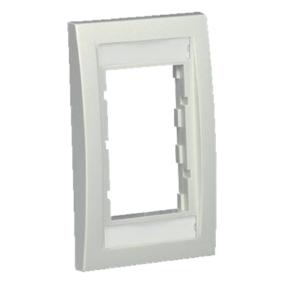 Marco de Placa Frontal Ejecutiva, Para Dos Insertos de 1/2 o Tres Insertos de 1/3, Color Blanco Mate