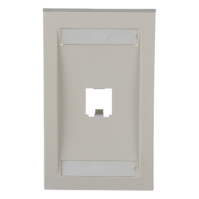 Placa de Pared Vertical Ejecutiva, Salida Para 1 Puerto Mini-Com, Con Espacios Para Etiquetas, Color Blanco Mate