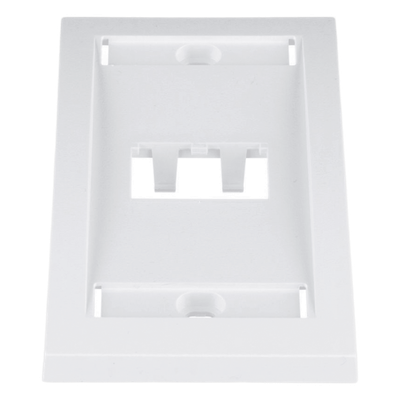 Placa de Pared Vertical Ejecutiva, Salida Para 2 Puertos Mini-Com, Con Espacios Para Etiquetas, Color Blanco