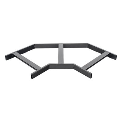 Curva Horizontal de 90° para Escalera Tubular de 1.5″ de Peralte y 12″ de Ancho, Acabado con Pintura Epóxica Color Negro, Incluye Coples y Tornillería