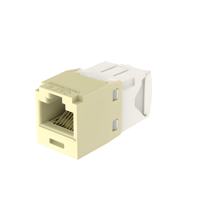 Conector Jack RJ45 Estilo TG, Mini-Com, Categoría 6, de 8 Posiciones y 8 Cables, Color Marfil