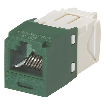 Conector Jack RJ45 Estilo TG, Mini-Com, Categoría 6, de 8 Posiciones y 8 Cables, Color Verde