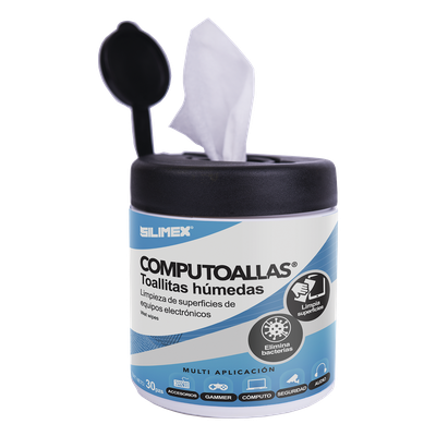 Toallas húmedas antibacteriales, para limpieza de gabinetes, equipos de cómputo, audio, vídeo y telefonía, 30 piezas