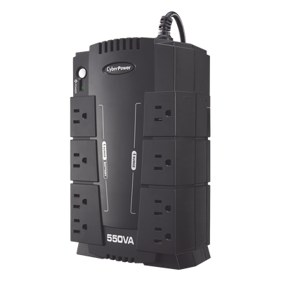 UPS de 550 VA/330 W, Topología Standby, Entrada 120 Vca NEMA 5-15P, Tipo Gabinete Compacto, Con 8 Tomas NEMA 5-15R