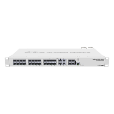 (CRS328-4C-20S-4S+RM) Cloud Router Switch Administrable L3, 4 puertos combo TP/SFP, 20 Puertos SFP, 4 Puertos SFP+