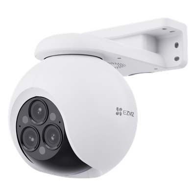 Cámara PT / Wi-Fi / Triple Lente / Panorámica 360° / Resolución 2k+ / Visión Nocturna a color  / IA Detección de Humanos y Vehiculos / Alarma con Sirena y Luz / IP67