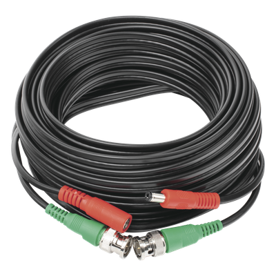 Cable Coaxial (BNC RG59) + Alimentación / SIAMES / 10 Metros (32.81 Pies) / 100% Cobre / Para Cámaras 4K / Uso Interior y Exterior