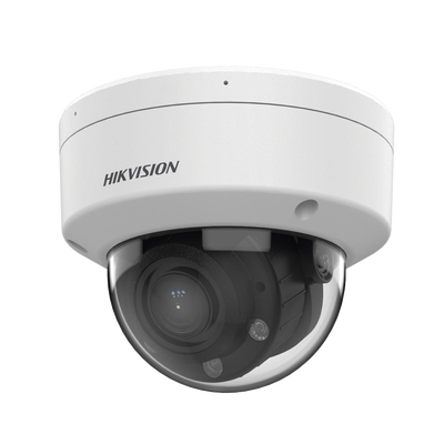 Domo IP 4 Megapíxel / Lente Motorizado 2.8 a 12 mm / Dual Light (30 mts IR + 30 mts Luz Blanca) / Motion Detection 2.0 / Microfono Integrado / Exterior IP67 / IK08 / WDR 120 dB / PoE / Micro SD