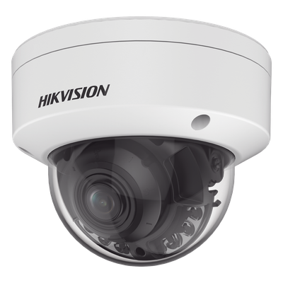 [Dual Light + ColorVu] Domo IP 4 Megapixel / Lente 3.6 – 9 mm / 40 mts IR + 40 mts Luz Blanca / WDR 130 dB / Exterior IP67 / IK10 / Captura Facial / ACUSENSE / MicroSD