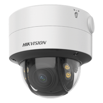 Domo IP 4 Megapixel  Lente 2.8 a 12 mm / Imagen a Color 24/7 (ColorVu) / 40 mts Luz Blanca / WDR 130 dB / Exterior IP67 / IK10 / Captura Facial / ACUSENSE / Micro SD / ACUSEARCH