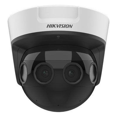 PanoVu Series / Vista Panorámica 180° / 16 Megapixel en Total / 4 Lentes 2.8 mm (4 Lentes 4 Megapixel) / 20 mts IR / Exterior IP67 / IK10 / 12 Vcc / PoE+ / Micro SD