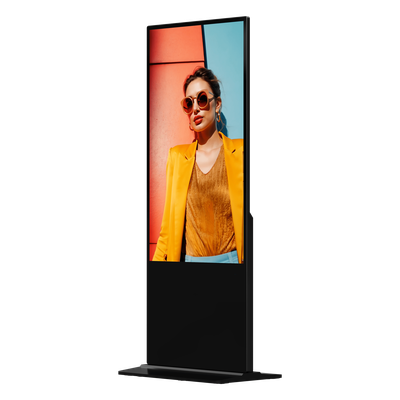 Pantalla de 55″ 4K para Publicidad Digital / Base para Piso (Totem) / Gestión de Contenido y Control Centralizado