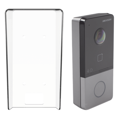 Kit Videoportero IP + Carcasa protectora 2 Megapixel  / PoE Estandar / IP65  / Apertura desde Hik-connect / Soporta 1 Departamento y Hasta 6 Monitores / Soporta Tarjetas Mifare / 1 Salida Relay