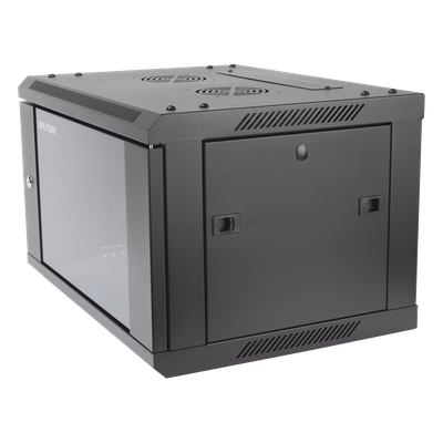 Gabinete para Montaje en Pared – Piso / Puerta de Cristal Templado / Cuerpo Fijo / 6 Unidades de Rack / 19″ / Fabricado en Acero