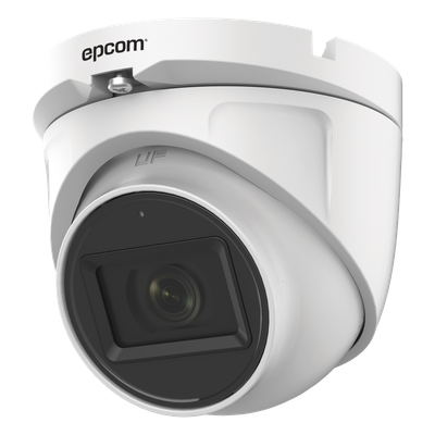 AUDIO POR COAXITRON / Domo TURBOHD 2 Megapixel (1080p) / Gran Angular 106° / Lente 2.8 mm / 20 mts IR EXIR / Exterior IP66 / 4 Tecnologías / dWDR / Metal