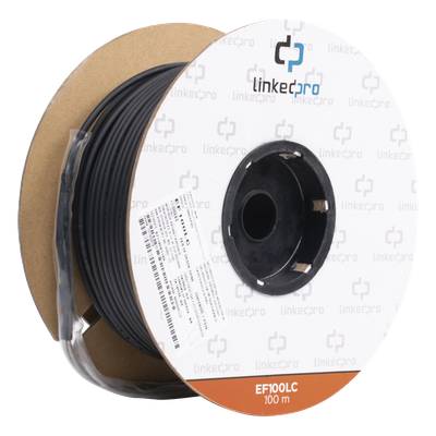 Carrete de Fibra Óptica Monomodo con Conectores LC-LC Duplex, Reforzada con Kevlar, de 100 Metros (328.08 Pies), Para Instalaciones Subterráneas por Tubería