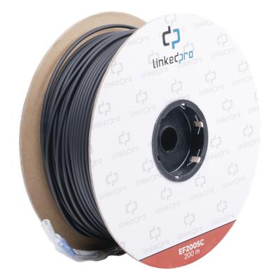 Carrete de Fibra Óptica Monomodo con Conectores SC-SC Duplex, Reforzada con Kevlar, de 200 Metros (656.17 Pies), Para Instalaciones Subterráneas por Tubería