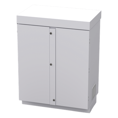 Gabinete de Lámina Galvanizada para Baterías (Hasta 12 Baterías PL110D12) y Equipo de Comunicación.