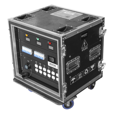 Centro de carga movil para instalaciones temporales con conexión TIPO socapex a 110v Y 220V | RACK 10U