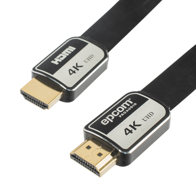 Cable HDMI de 1.8 Metros (5.91 Pies) | Alta Definición | Versión 2.0 | Alta Velocidad 18Gbps | 4K@60Hz | Conectores Chapados en Oro | Tipo Plano
