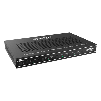 Matriz HDMI 4×4 | Video Wall | Seamless Switch | 10 Modos de Visualización |  4K@60Hz 4:4:4 | HDMI 2.0b y HDCP 2.2 | Control vía Web, IR, RS-232 y TCP/IP