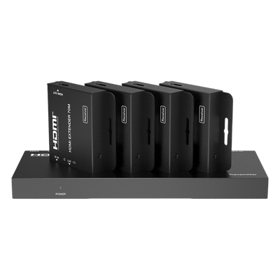 Splitter HDMI 1×4 | Extensor HDMI | 4K@30Hz 40m | 1080p@60Hz 70m | Función PoC |  4:4:4