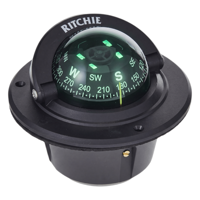 Brújula de Navegación Marítima Ritchie F-50 / Montaje Flush / Dial 2 3/4″ (70 mm) / Iluminación Nocturna Verde / DirectiveForce Magnets / Construcción Compuesta Alta Temperatura / 100% Reparable
