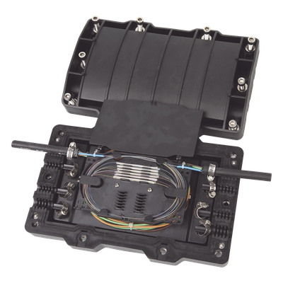 Caja de Distribución de Fibra Óptica Horizontal, hasta 48 Empalmes, Exterior IP68