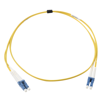 Jumper de Fibra Óptica Monomodo (OS2), XGLO, Riser, LC/UPC-LC/UPC Duplex, OFNR, Color Amarillo, 1 Metro (3.28 Pies)