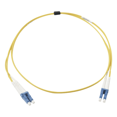 Jumper de Fibra Óptica Monomodo (OS2), XGLO, Riser, LC/UPC-LC/UPC Duplex, OFNR, Color Amarillo, 5 Metros (16.40 Pies)