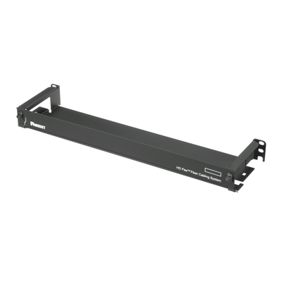 Organizador de Cables Frontal, para Panel de Fibra Óptica HD Flex, de 1 UR, Color Negro