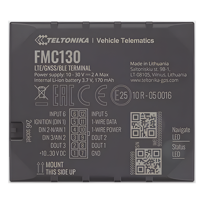 Profesional Rastreador Vehicular (GPS) 4G LTE CAT 1 y 2G / Identificación de Conductores / Bloqueo Remoto / Detección de Jammer / Sensores Bluetooth / Múltiples I/O