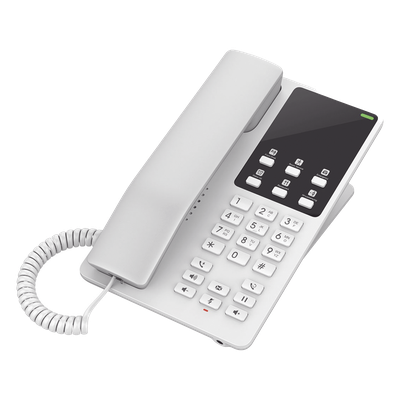 Teléfono IP Hotelero, 2 líneas SIP con 2 cuentas, codec Opus, IPV4/IPV6, color blanco, con gestión en la nube GDMS