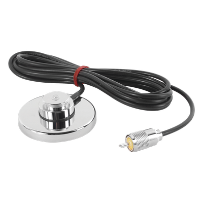 Montaje Magnético para Antenas de 3/4″(NMO), 3.5 m de Cable RG58U y Conector UHF (PL259) Macho.