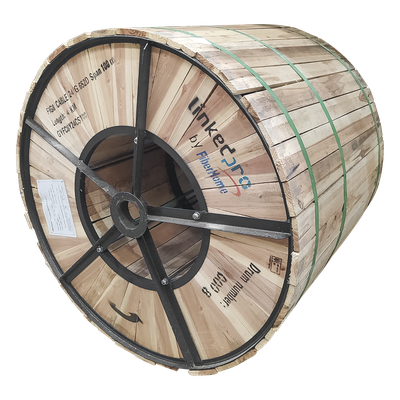 Carrete de 4 km de Fibra Óptica Aérea Figura 8 G.652D, Monomodo de 24 Hilos, Exterior, Span 100, Loose Tube