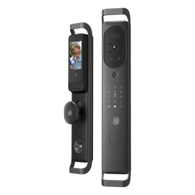 Cerradura Inteligente Multibiométrica / Reconocimiento Facial + Venas Palma + Huella Digital / Teclado Numérico + Tarjetas IC + NFC / Pantalla HD 4.5 Pulgadas / Batería Doble 4000mAh + 2500mAh / Conexión WiFi 2.4GHz / App Smart